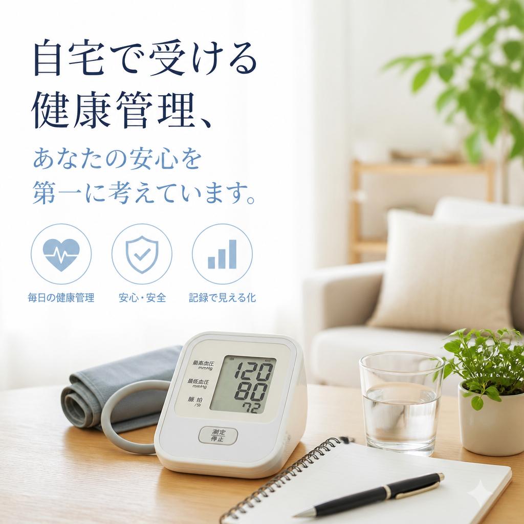 自宅で受ける健康管理、あなたの安心を第一に考えています。