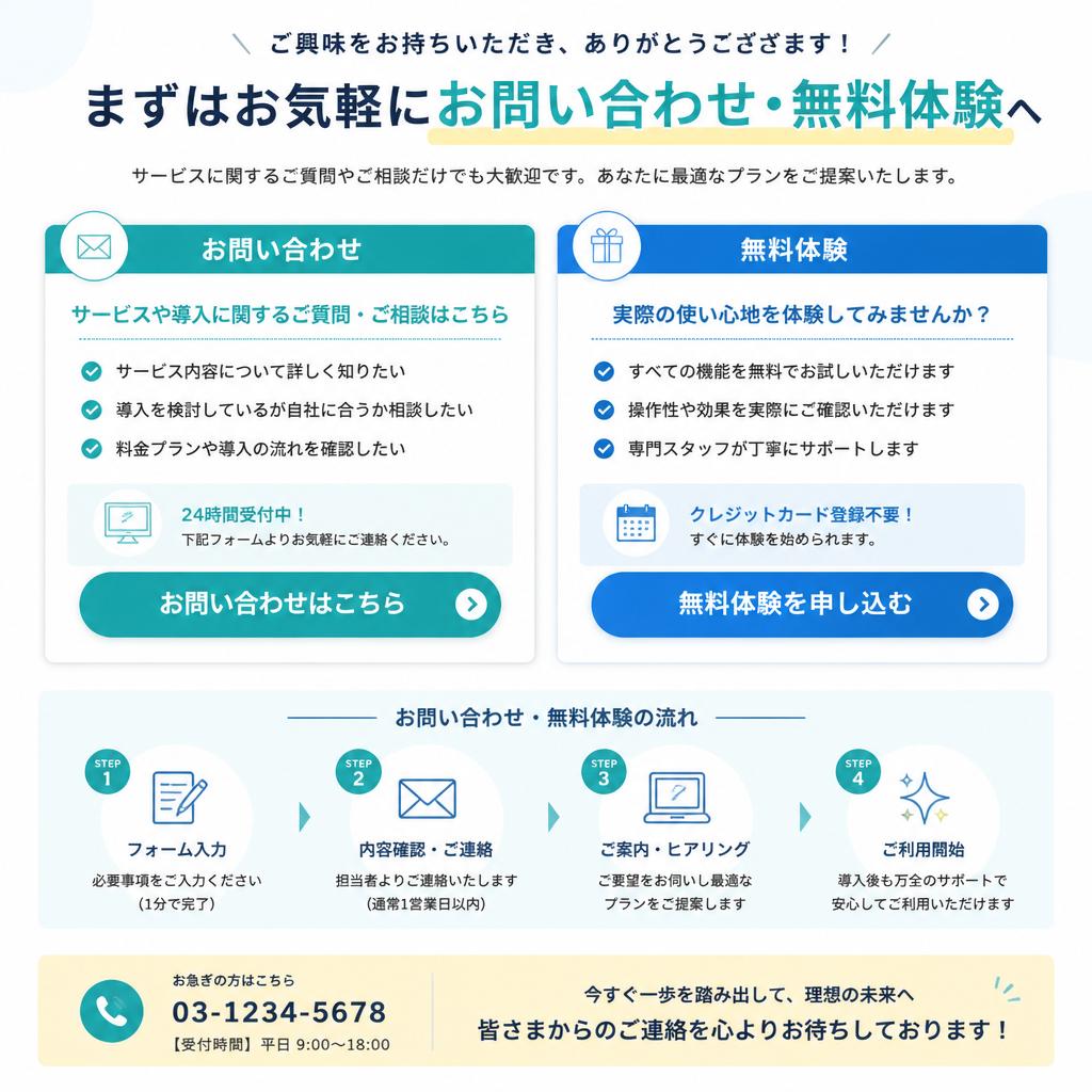 7. お問い合わせ・無料体験のご案内