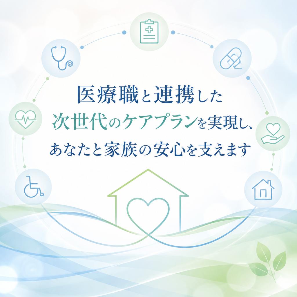 医療職と連携した次世代のケアプランを実現し、あなたと家族の安心を支えます