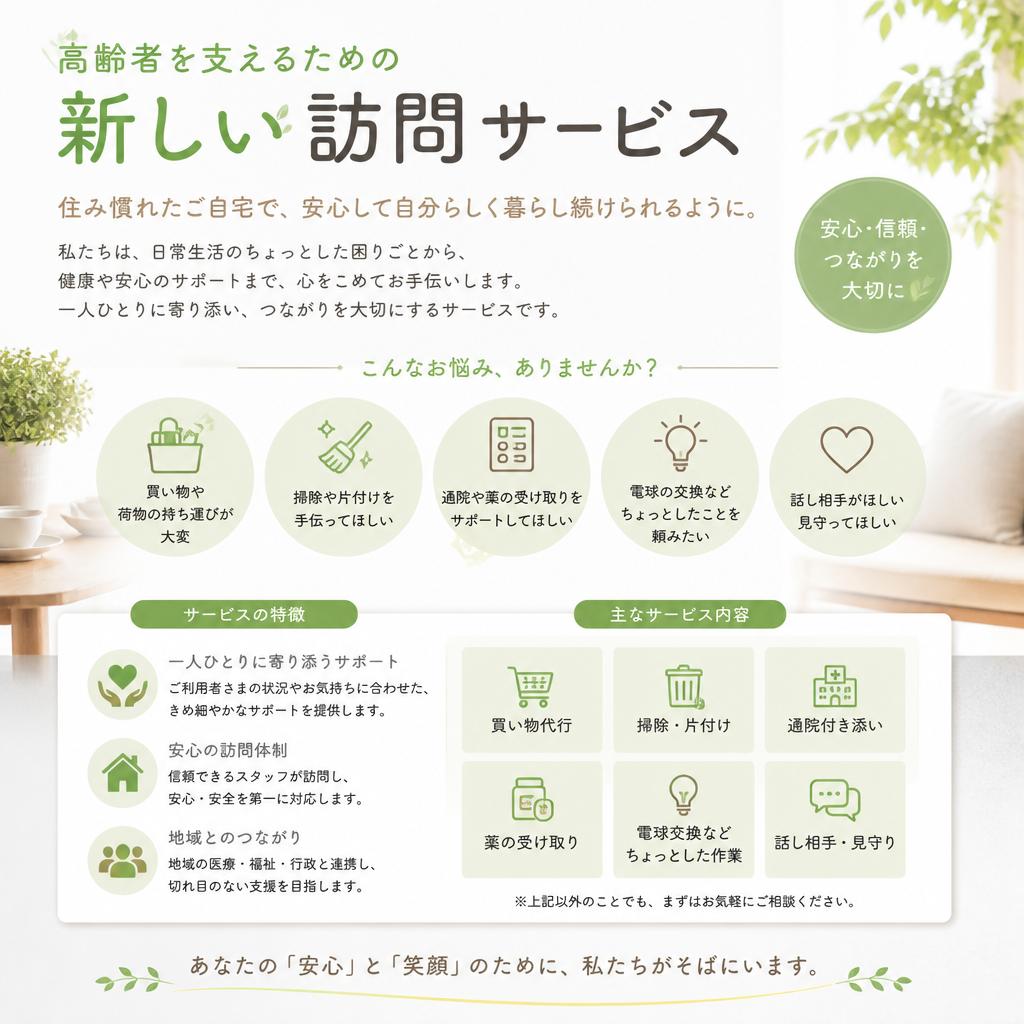 高齢者を支えるための新しい訪問サービス