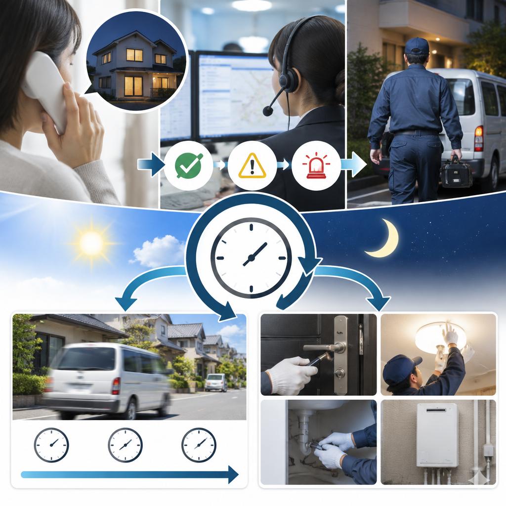 「24時間対応」は、いつでも即訪問という意味ではありません