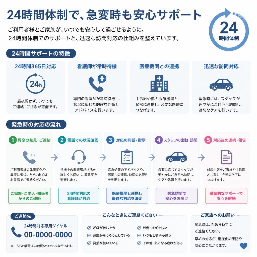 急変時の対応：安心の24時間体制